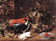 Frans Snyders Hungry Cat with Still Life oil painting on canvas